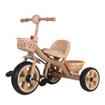 Jucarii, Copii si Bebe - Jucarii si jocuri - Jucarii de exterior - Triciclete - Tricicleta copii 2-5 ani, NBW, Crem, Suport picioare si doua cosuri pentru jucarii, Roti EVA - Infinity.ro