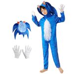 Jucarii, Copii si Bebe - Jucarii si jocuri - Jucarii de rol - Masti si costume copii - Costum Ariciul Sonic KidMania® pentru copii 3-5 ani 90-110 cm - Infinity.ro