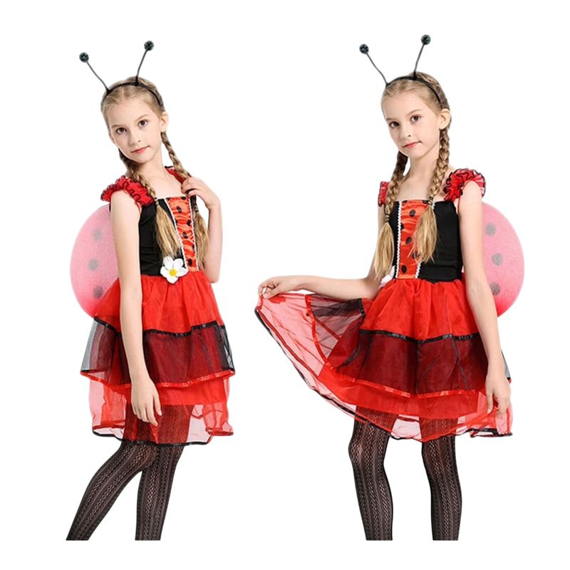 Jucarii, Copii si Bebe - Jucarii si jocuri - Jucarii de rol - Masti si costume copii - Costum buburuza KidMania® cu accesorii pentru fete 3-4 ani 104 cm - Infinity.ro