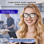 Laptop, Telefoane si Tablete - Wearables si gadgeturi - Gadgeturi - Accesorii SMART - Ochelari inteligenti Bluetooth, audio HD cu boxe si microfon incorporat, autonomie 8h, Bluetooth 5.4 - Infinity.ro