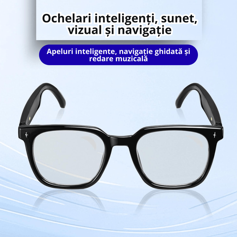 Laptop, Telefoane si Tablete - Wearables si gadgeturi - Gadgeturi - Accesorii SMART - Ochelari inteligenti Bluetooth, audio HD cu boxe si microfon incorporat, autonomie 8h, Bluetooth 5.4 - Infinity.ro