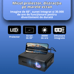 TV, Audio-Video si Foto - Videoproiectoare si accesorii - Videoproiectoare - Videoproiector portabil, 100 lumeni, rezolutie Full HD, diagonala 60 inch, conexiuni HDMI/USB/AV - Infinity.ro