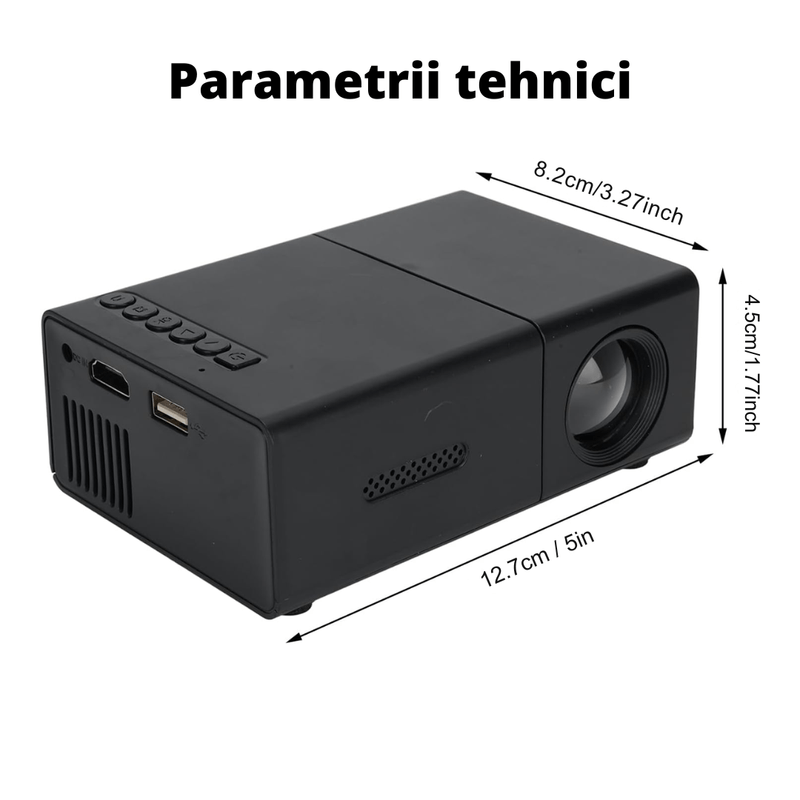 TV, Audio-Video si Foto - Videoproiectoare si accesorii - Videoproiectoare - Videoproiector portabil, 100 lumeni, rezolutie Full HD, diagonala 60 inch, conexiuni HDMI/USB/AV - Infinity.ro