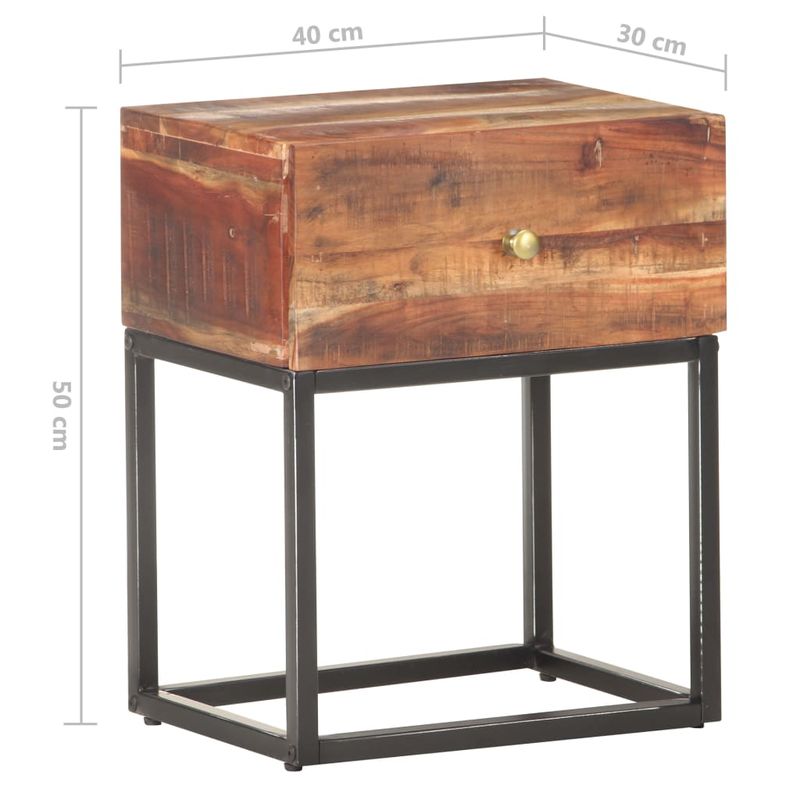 Casa si Gradina - Mobilier - Comode si corpuri - Noptiere - Noptiera, 40 x 30 x 50 cm, lemn de acacia brut - Infinity.ro