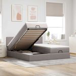Casa si Gradina - Mobilier - Paturi si accesorii - Paturi - Cadru de pat otoman cu saltele Taupe 160x200cm Material - Infinity.ro