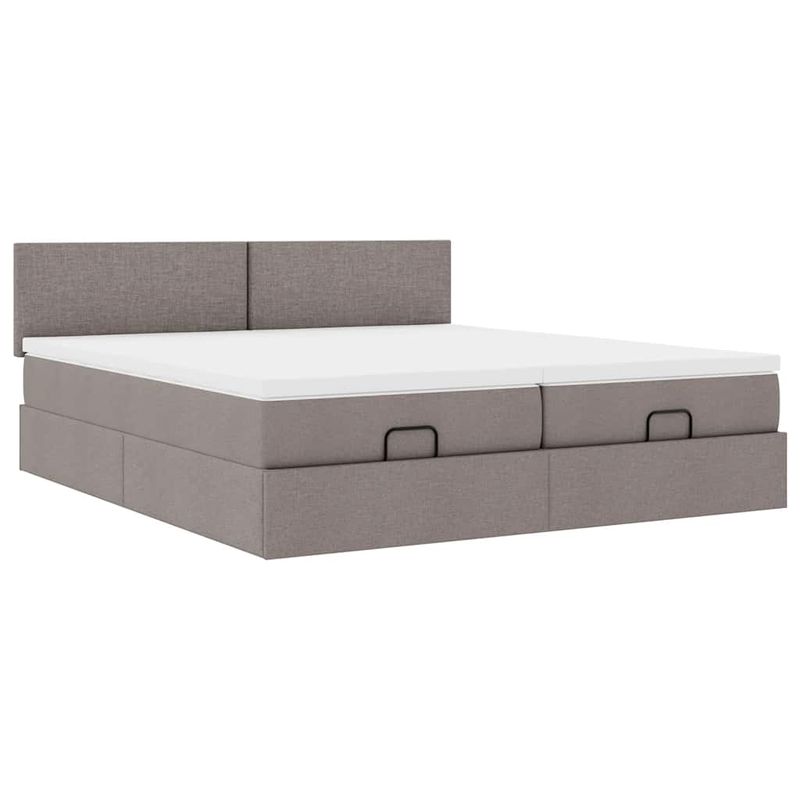 Casa si Gradina - Mobilier - Paturi si accesorii - Paturi - Cadru de pat otoman cu saltele Taupe 160x200cm Material - Infinity.ro