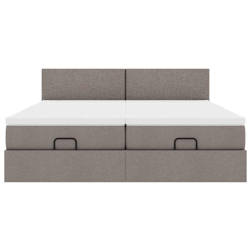 Casa si Gradina - Mobilier - Paturi si accesorii - Paturi - Cadru de pat otoman cu saltele Taupe 160x200cm Material - Infinity.ro