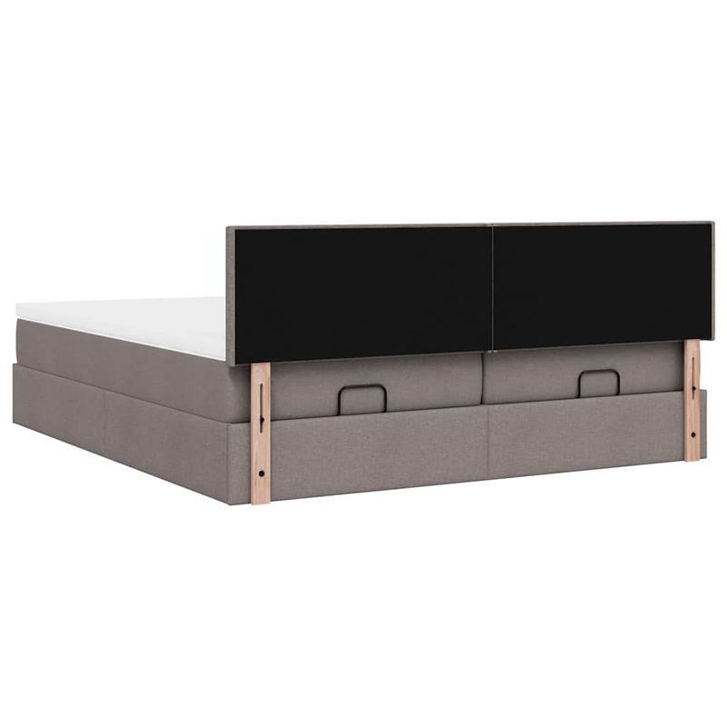 Casa si Gradina - Mobilier - Paturi si accesorii - Paturi - Cadru de pat otoman cu saltele Taupe 160x200cm Material - Infinity.ro