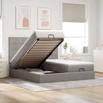 Casa si Gradina - Mobilier - Paturi si accesorii - Paturi - Cadru de pat otoman cu saltele Taupe 160x200cm Material - Infinity.ro