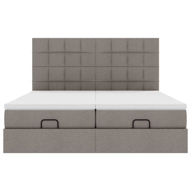 Casa si Gradina - Mobilier - Paturi si accesorii - Paturi - Cadru de pat otoman cu saltele Taupe 160x200cm Material - Infinity.ro