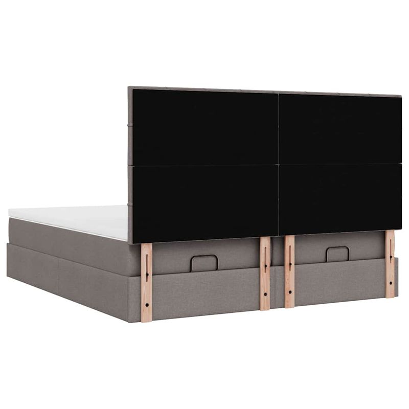 Casa si Gradina - Mobilier - Paturi si accesorii - Paturi - Cadru de pat otoman cu saltele Taupe 160x200cm Material - Infinity.ro