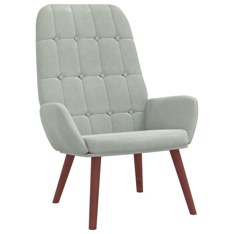 Casa si Gradina - Mobilier - Scaune si fotolii - Fotolii - Fotoliu de relaxare cu taburet, gri deschis, catifea - Infinity.ro