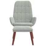 Casa si Gradina - Mobilier - Scaune si fotolii - Fotolii - Fotoliu de relaxare cu taburet, gri deschis, catifea - Infinity.ro