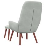 Casa si Gradina - Mobilier - Scaune si fotolii - Fotolii - Fotoliu de relaxare cu taburet, gri deschis, catifea - Infinity.ro