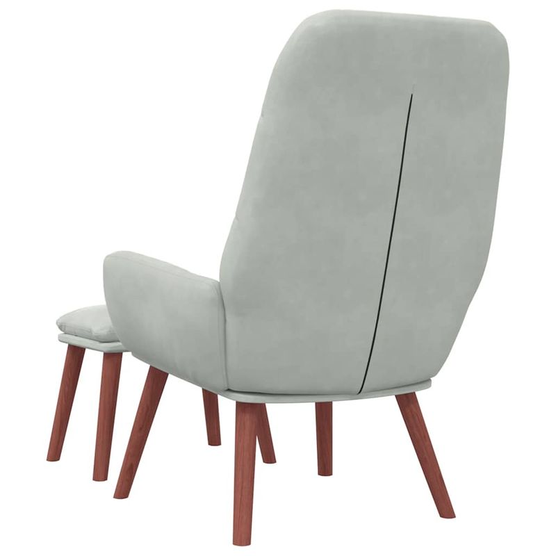 Casa si Gradina - Mobilier - Scaune si fotolii - Fotolii - Fotoliu de relaxare cu taburet, gri deschis, catifea - Infinity.ro