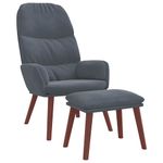 Casa si Gradina - Mobilier - Scaune si fotolii - Fotolii - Fotoliu de relaxare cu taburet, gri inchis, catifea - Infinity.ro