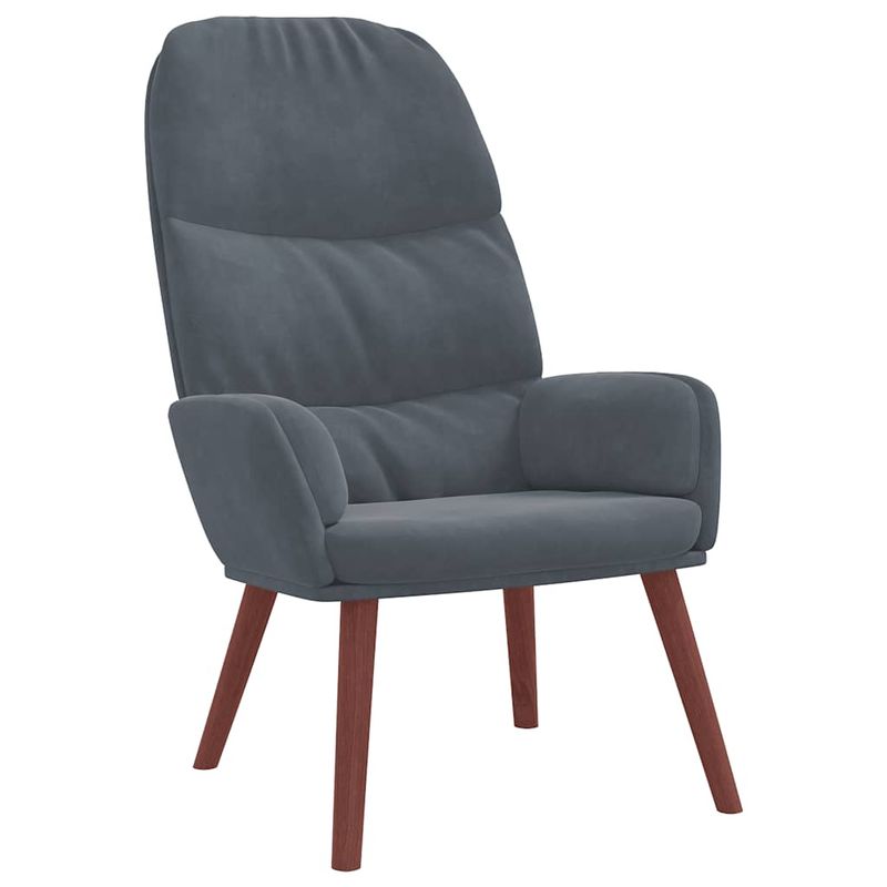 Casa si Gradina - Mobilier - Scaune si fotolii - Fotolii - Fotoliu de relaxare cu taburet, gri inchis, catifea - Infinity.ro
