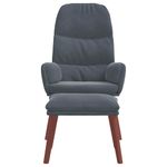 Casa si Gradina - Mobilier - Scaune si fotolii - Fotolii - Fotoliu de relaxare cu taburet, gri inchis, catifea - Infinity.ro