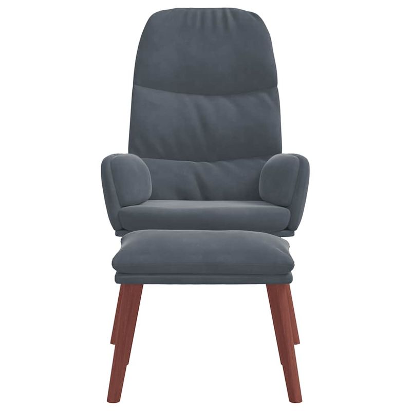 Casa si Gradina - Mobilier - Scaune si fotolii - Fotolii - Fotoliu de relaxare cu taburet, gri inchis, catifea - Infinity.ro