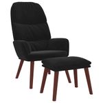 Casa si Gradina - Mobilier - Scaune si fotolii - Fotolii - Fotoliu de relaxare cu taburet, negru, catifea - Infinity.ro