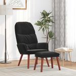 Casa si Gradina - Mobilier - Scaune si fotolii - Fotolii - Fotoliu de relaxare cu taburet, negru, catifea - Infinity.ro