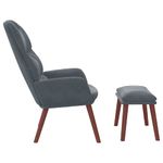 Casa si Gradina - Mobilier - Scaune si fotolii - Fotolii - Fotoliu de relaxare cu taburet, gri inchis, catifea - Infinity.ro