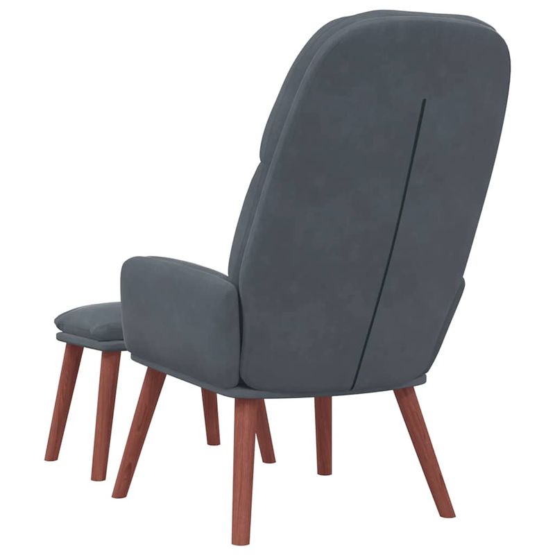 Casa si Gradina - Mobilier - Scaune si fotolii - Fotolii - Fotoliu de relaxare cu taburet, gri inchis, catifea - Infinity.ro