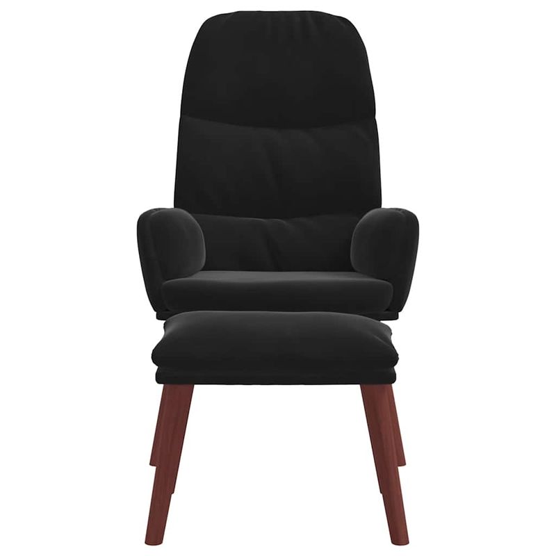 Casa si Gradina - Mobilier - Scaune si fotolii - Fotolii - Fotoliu de relaxare cu taburet, negru, catifea - Infinity.ro
