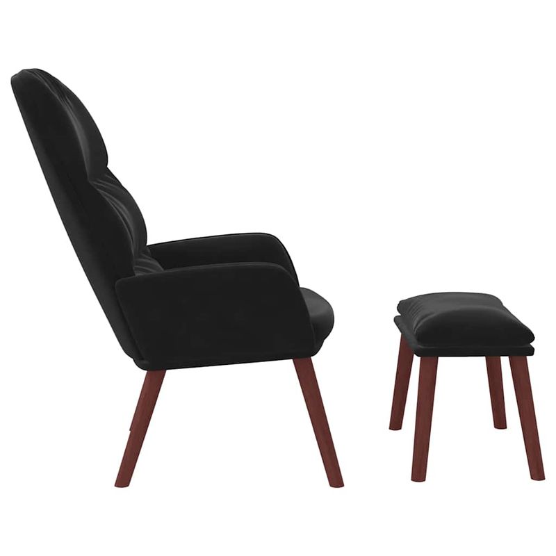 Casa si Gradina - Mobilier - Scaune si fotolii - Fotolii - Fotoliu de relaxare cu taburet, negru, catifea - Infinity.ro