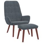 Casa si Gradina - Mobilier - Scaune si fotolii - Fotolii - Fotoliu de relaxare cu taburet, gri inchis, catifea - Infinity.ro