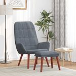 Casa si Gradina - Mobilier - Scaune si fotolii - Fotolii - Fotoliu de relaxare cu taburet, gri inchis, catifea - Infinity.ro