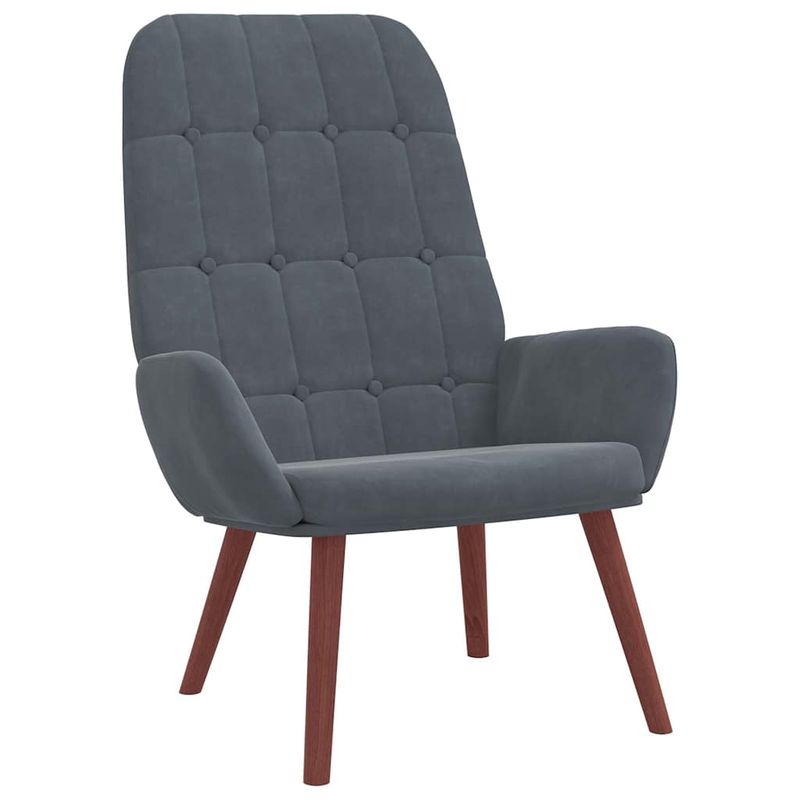 Casa si Gradina - Mobilier - Scaune si fotolii - Fotolii - Fotoliu de relaxare cu taburet, gri inchis, catifea - Infinity.ro