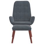 Casa si Gradina - Mobilier - Scaune si fotolii - Fotolii - Fotoliu de relaxare cu taburet, gri inchis, catifea - Infinity.ro