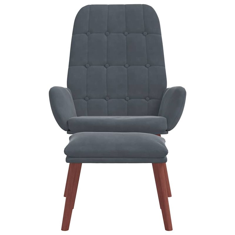 Casa si Gradina - Mobilier - Scaune si fotolii - Fotolii - Fotoliu de relaxare cu taburet, gri inchis, catifea - Infinity.ro