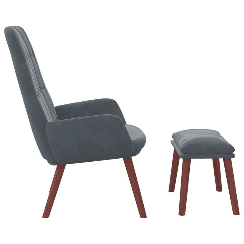 Casa si Gradina - Mobilier - Scaune si fotolii - Fotolii - Fotoliu de relaxare cu taburet, gri inchis, catifea - Infinity.ro
