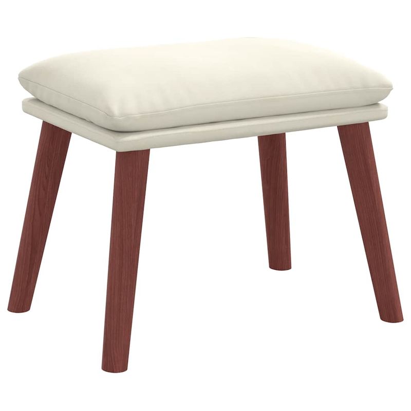 Casa si Gradina - Mobilier - Scaune si fotolii - Fotolii - Fotoliu de relaxare cu taburet, alb crem, catifea - Infinity.ro