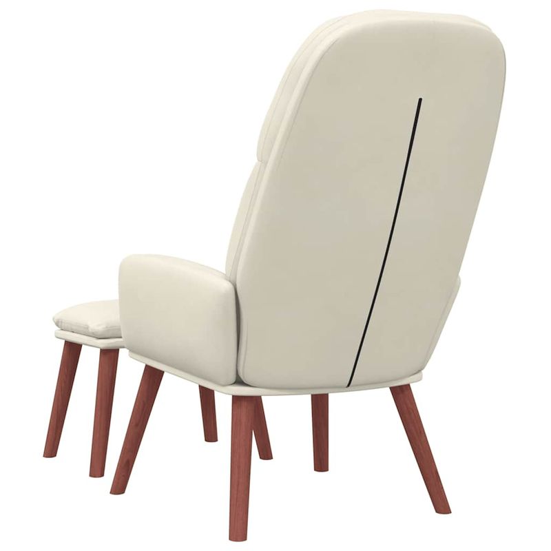 Casa si Gradina - Mobilier - Scaune si fotolii - Fotolii - Fotoliu de relaxare cu taburet, alb crem, catifea - Infinity.ro