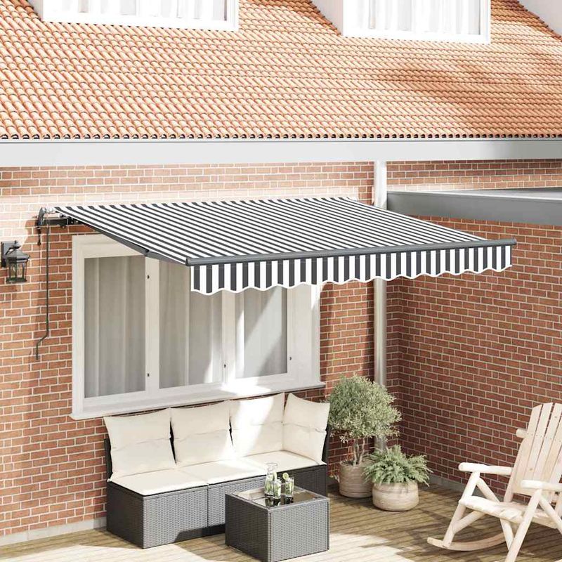 Casa si Gradina - Gradina si terasa - Umbrele si pavilioane - Pavilioane - Cortina Retractabila Antracit si Alb 300 x 200 cm - Infinity.ro