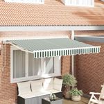 Casa si Gradina - Gradina si terasa - Umbrele si pavilioane - Pavilioane - Cortina Retractabila Verde si alb 250x200 cm tesatura - Infinity.ro