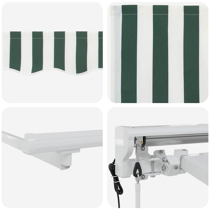 Casa si Gradina - Gradina si terasa - Umbrele si pavilioane - Pavilioane - Cortina Retractabila Verde si alb 250x200 cm tesatura - Infinity.ro