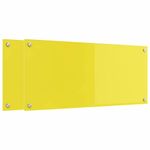 Casa si Gradina - Sanitare - Chiuveta bucatarie si accesorii - Accesorii chiuvete - Panou antistropi bucatarie 2 pcs Galben 90 x 40 cm sticla securizata - Infinity.ro