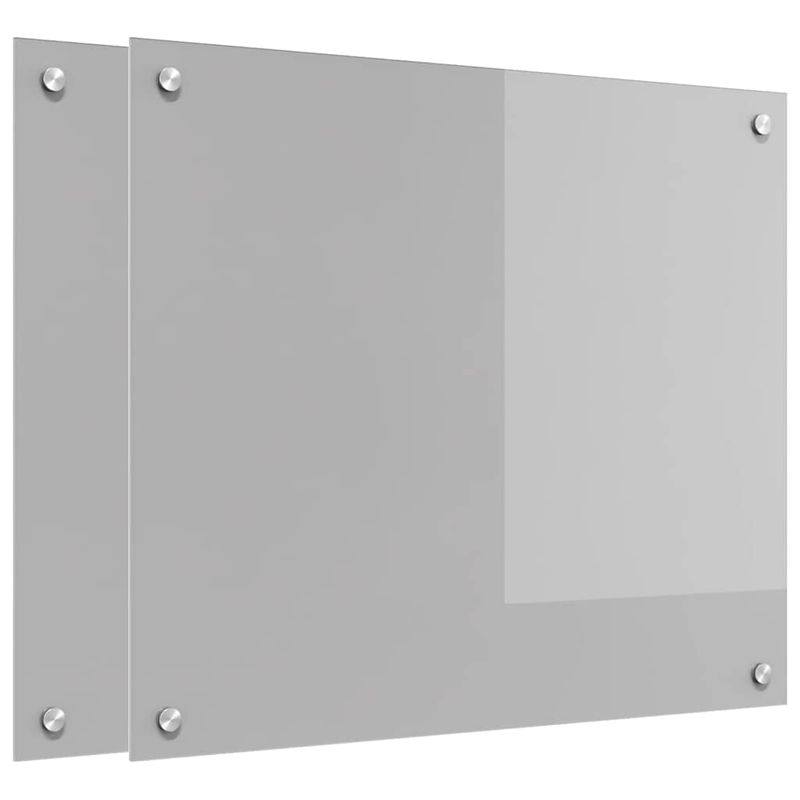 Casa si Gradina - Sanitare - Chiuveta bucatarie si accesorii - Accesorii chiuvete - Panou antistropi bucatarie 2 pcs Gri deschis 70 x 60 cm - Infinity.ro