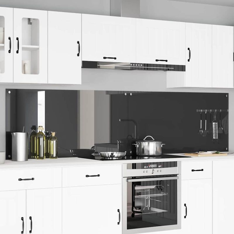 Casa si Gradina - Sanitare - Chiuveta bucatarie si accesorii - Accesorii chiuvete - Panou antistropi bucatarie 2 pcs Gri inchis 120 x 60 cm - Infinity.ro