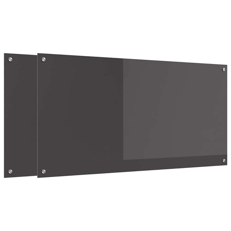 Casa si Gradina - Sanitare - Chiuveta bucatarie si accesorii - Accesorii chiuvete - Panou antistropi bucatarie 2 pcs Gri inchis 120 x 60 cm - Infinity.ro
