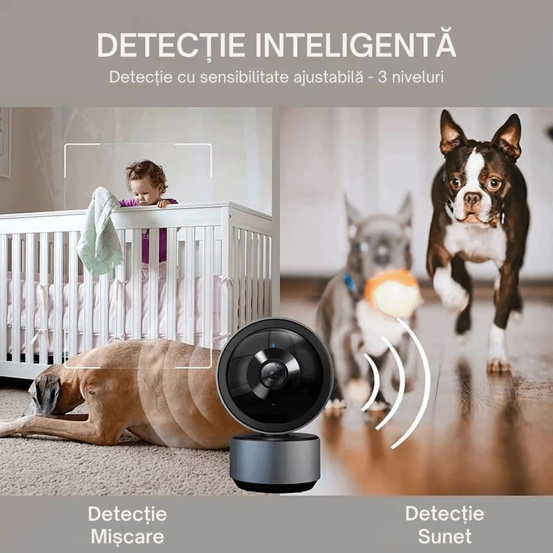 Casa si Gradina - Electrice - Smart Home - Camere de supraveghere - Camera Supraveghere WiFi 355° Rotativa, FullHD 1080P, Detectare Miscare, Audio Bidirectional, Vedere Nocturna - Infinity.ro