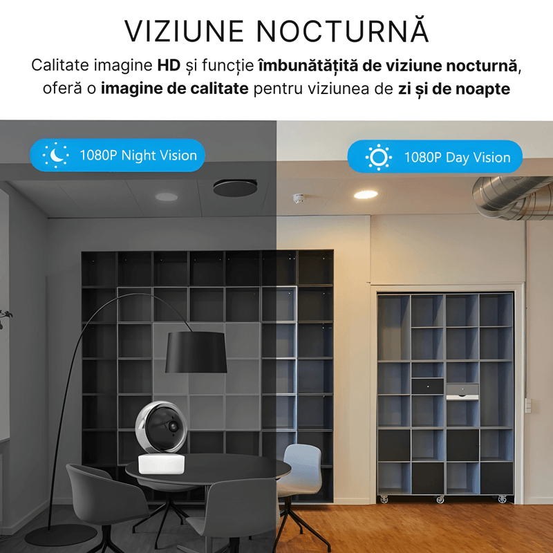 Casa si Gradina - Electrice - Smart Home - Camere de supraveghere - Camera Supraveghere WiFi 355° Rotativa, FullHD 1080P, Detectare Miscare, Audio Bidirectional, Vedere Nocturna - Infinity.ro