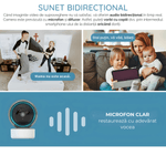 Casa si Gradina - Electrice - Smart Home - Camere de supraveghere - Camera Supraveghere WiFi 355° Rotativa, FullHD 1080P, Detectare Miscare, Audio Bidirectional, Vedere Nocturna - Infinity.ro