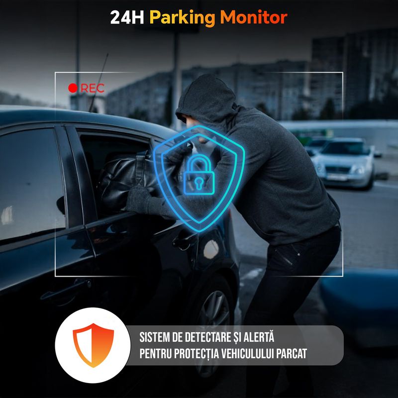 Auto si Moto - Electronice auto - Camere auto si DVR - Camera Auto DVR TECHNOVICI T200 4K Ultra HD WiFi, Dual Lens, Monitorizare Parcare 24H, G-Sensor, WDR, Detectie Miscare - Infinity.ro