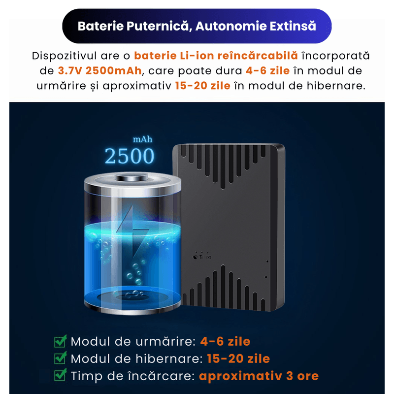 Auto si Moto - Electronice auto - Navigatii GPS - GPS 4G ML300G Mini, Microfon Live, Localizare in Timp Real, Magnet Puternic, Baterie 2500mAh, IP67, Alerta Zona/Viteza - Infinity.ro
