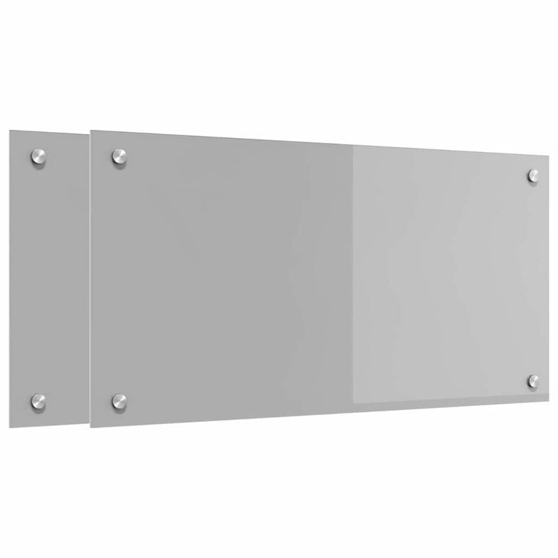 Casa si Gradina - Sanitare - Chiuveta bucatarie si accesorii - Accesorii chiuvete - Panou antistropi bucatarie 2 pcs Gri deschis 80 x 40 cm - Infinity.ro